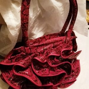 Ruffle leather bag